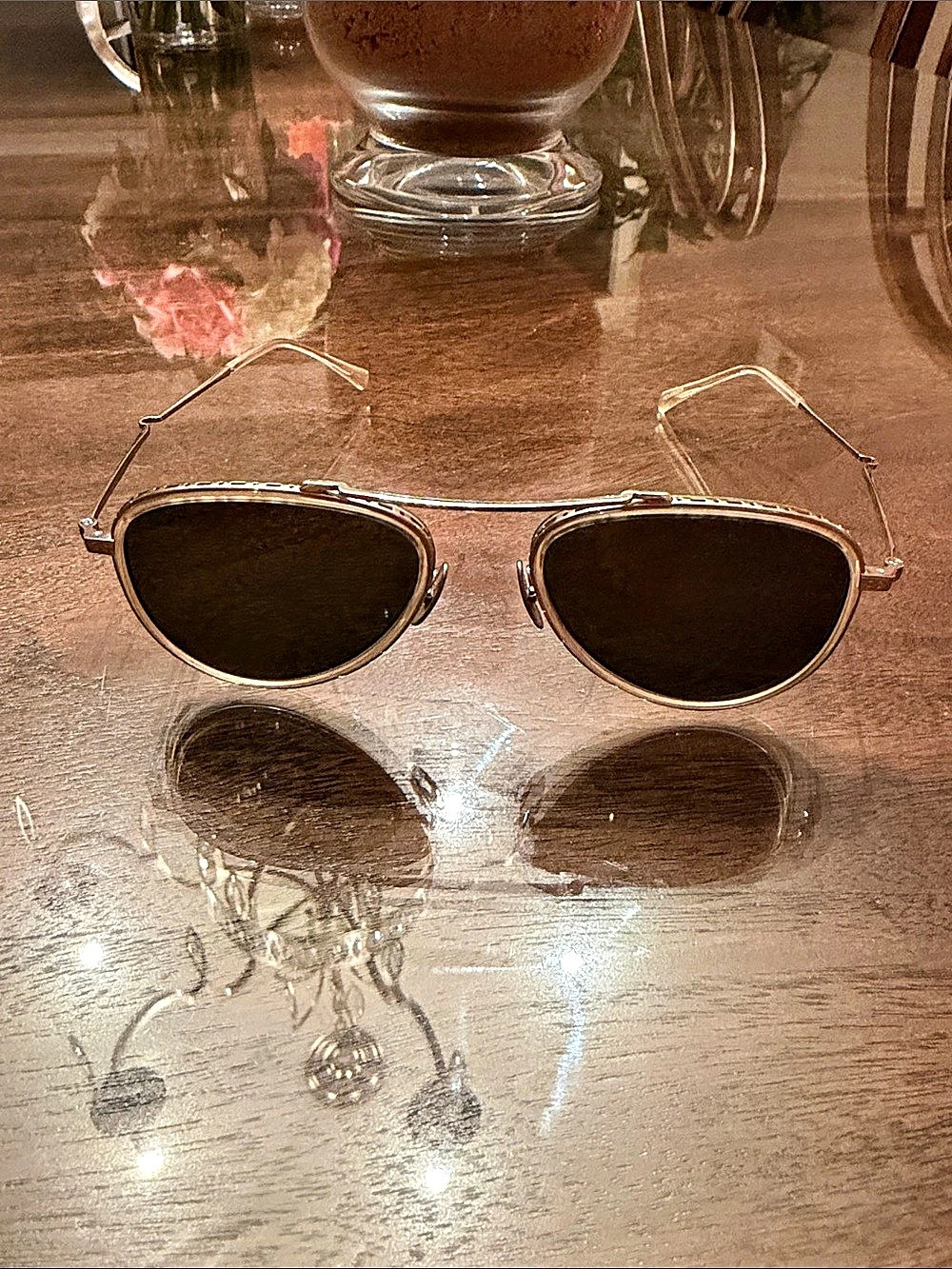 Garrett Leight Metal Aviator Sunglasses Like New